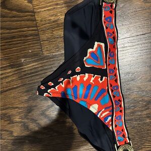 Trina Turk Black Bikini set with Red & Blue Print